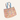 omkeerbare Beige tote bag met roze oranje bloemen
