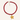 Ketting met grote ronde rode kralen met ster