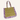 groene tas met bloemen en paarse ruffles