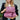 roze bruin print geruite toilettas set malalo
